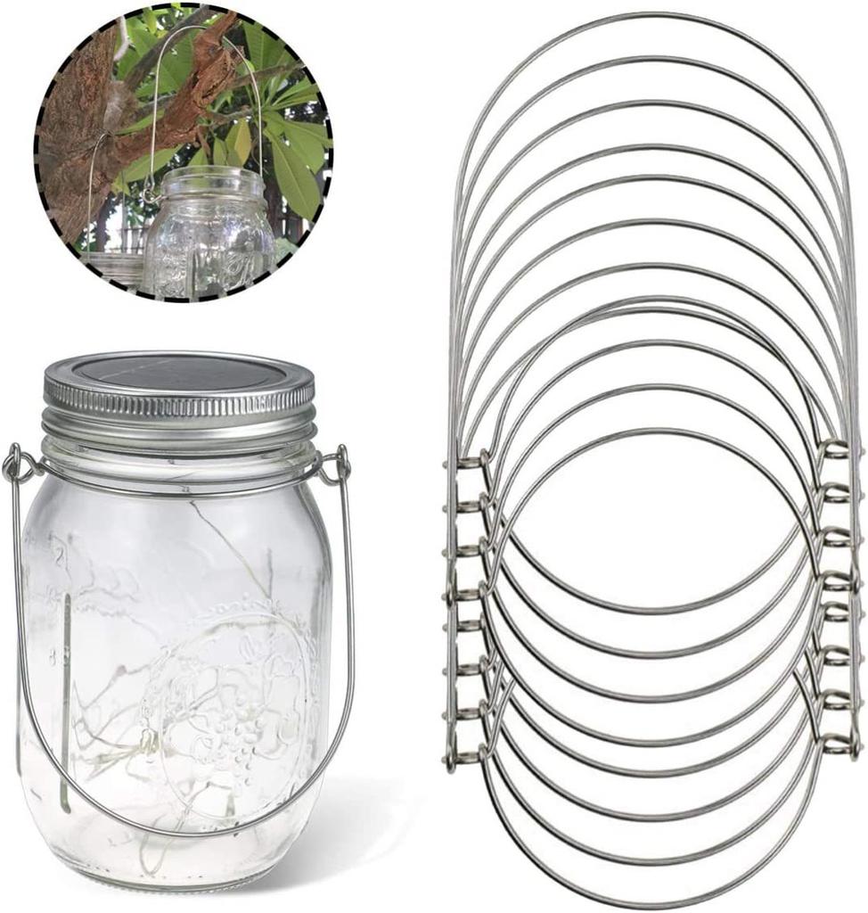 12 Pcs Mason Jar Handle Canning Accessories Jars Hanging Handles Glass Hangers for 70 Standard Mouth Mason