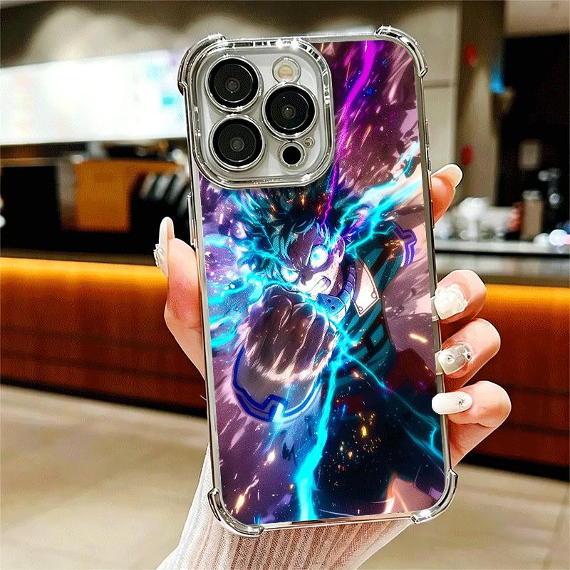 MHA My Hero Midoriya Izuku Deku Weiche Handyhülle Für iPhone 15 16 17 Air 14 Pro Max 16E Plus 13 12 Mini Galvanisiert Anti-Fall Fundas