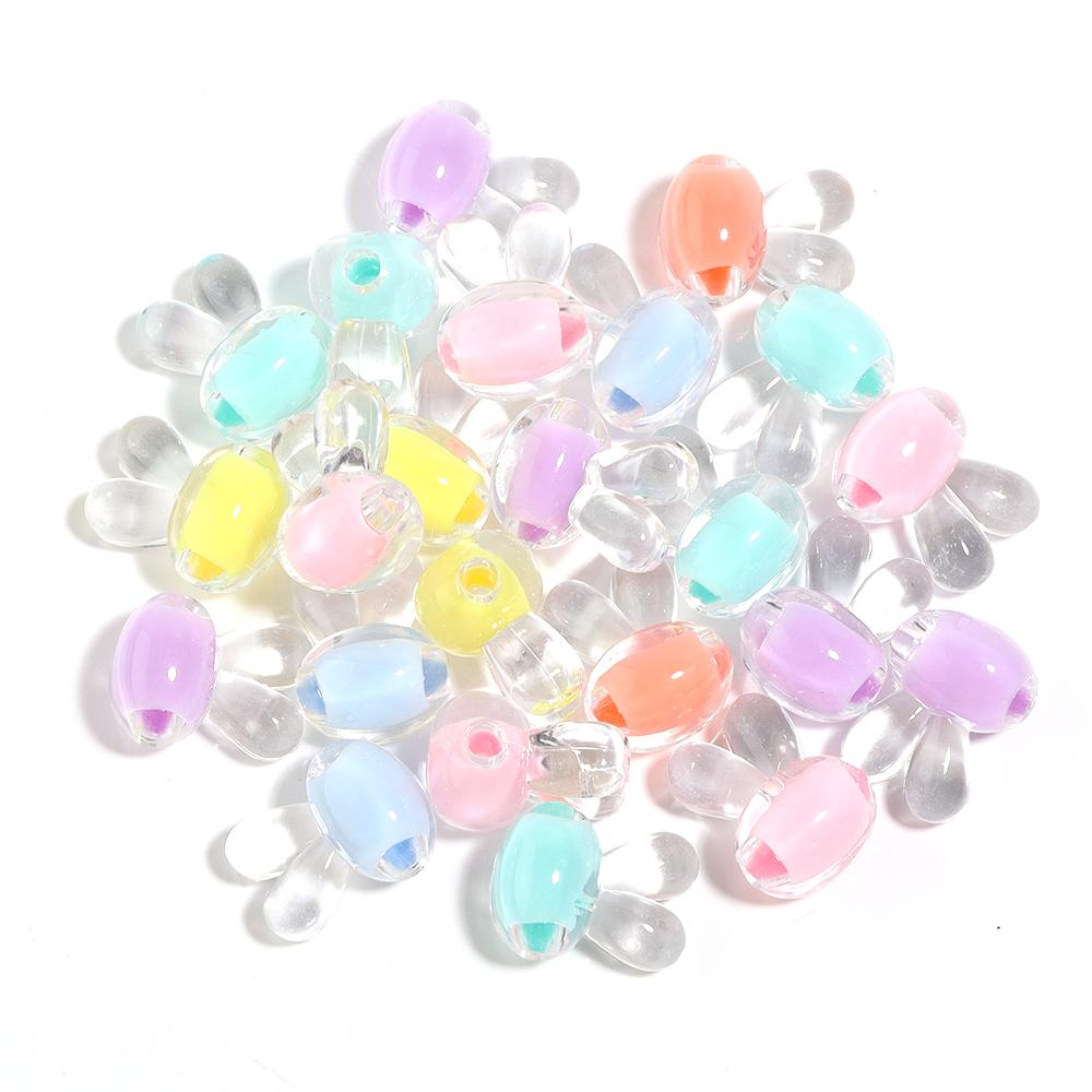 50pcs/lot Colored Acrylic Round Beads Loose Spacer Star Flower Pumpkin Bead For Girls DIY Charm Jewelry Making Bracelet Necklace