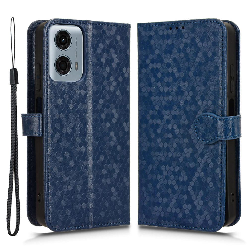 For Motorola Moto G Power (2024) Phone Case Dot Imprinted Wallet Flip Cover