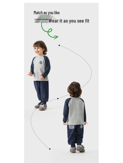 European Boys' Pure Cotton Long-Sleeve T-shirt, New Spring 2026 Toddler & Baby Base Layer