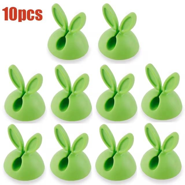 Cute Rabbit Ear Cable Manager Desktop Car Dashboard Charger Cables Clasp Clip Desk Line Organizer Bunny Ear Winder Holder