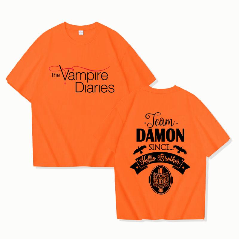 New The Vampire Diaries Print Tshirt Unisex Casual Short Sleeve T-shirt Women Fashion Summer Tops Tees