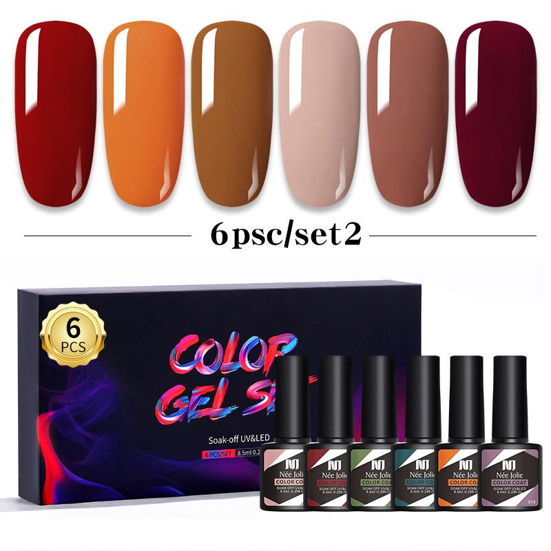 Nail Polish Glue Set 8Ml 6 Bottles Boxed Nail Art Barbie Glue Japanese Nail Color Glue Phototherapy Glue