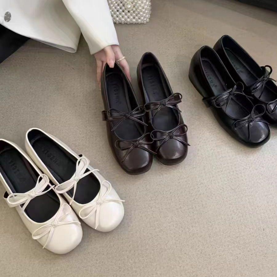 French bow Mary Jane women's shoes spring temperament with skirt small leather shoes women
