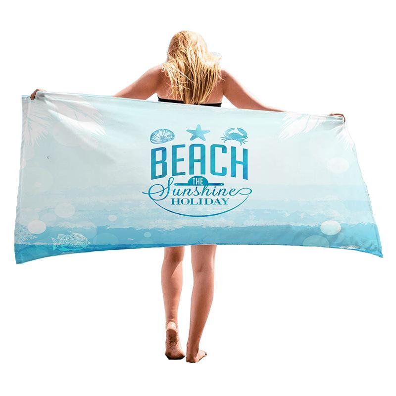 Underwater World Series Digital-printed Polyester Superfine Fiber Double-sided Fleece Beach Vacation Bath Towel, Beach Towel