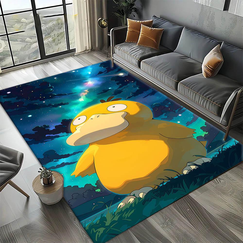 3D Cool P-Psyduck-S Cartoon Anime Carpet Rug Art for Room Decor Sofa Christmas Halloween Gifts Game Area Rug Non-slip Floor Mat