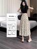 2026 Spring/Summer Floral High-Waisted A-Line Maxi Skirt for Women - Retro, Slimming, Hip-Covering Design