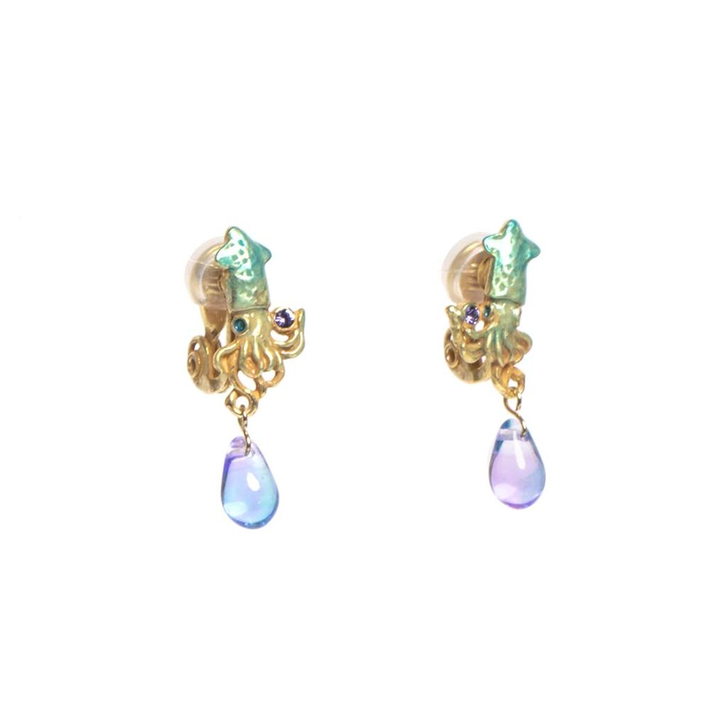Blue Squid Earrings for Women PalnartPoc Palnart Poc Official Bluff Superior Gift Firefly Squid Earrings