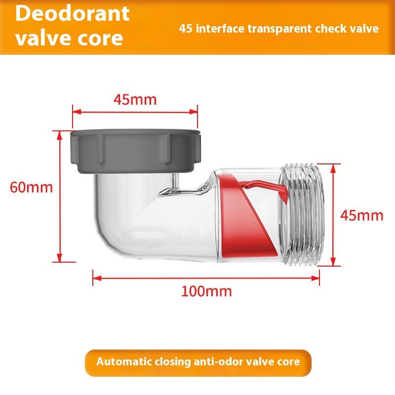 New 1pc Side Discharge Double Overflow Anti Odor Accessory Kitchen Sink Drain Check Valve For Anti-Blocking Sewer Tube