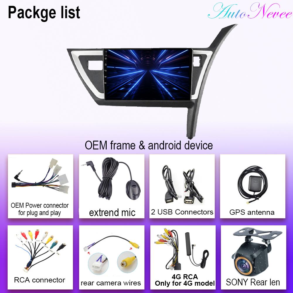 Car Android 14 For Toyota Auris Mk2 2013+ Auto Radio Stereo Multimedia Player GPS Navigation 5G Wifi Wireless Carplay HDR QLED