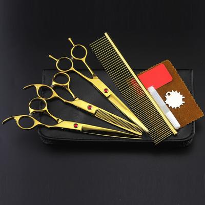 4 Kits 5 Colores Profesionales 7'' Tijeras de Peluquería para Mascotas Tijeras de Corte de Pelo Perro Adelgazamiento Barbería Tijeras de Corte de Pelo Tijeras de Peluquería