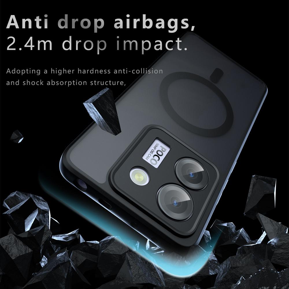 For Magsafe Magnetic Wireless Charging Case For Xiaomi Poco M7 Pro PocoM7Pro 5G Shockproof Matte Back Cover Coque