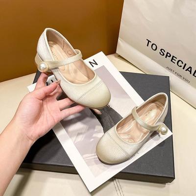 Koreanische beiläufige elegante mädchen weichen sohlen einzelnen schuhe kinder frühling und herbst prinzessin stil high heels