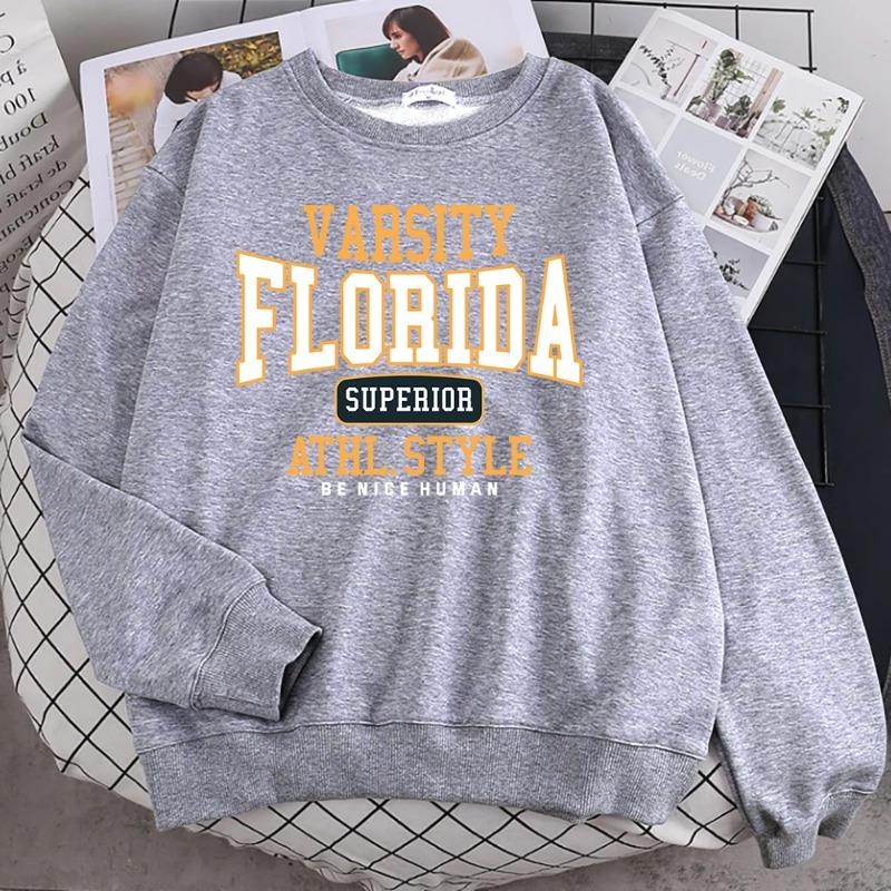 Trend Casual Man Pullover Florida Superior Athl Style Print Hoody Warm Drop Sleeves Crewneck Soft Female Streetwear Pullovers & Long Sleeves Men’s