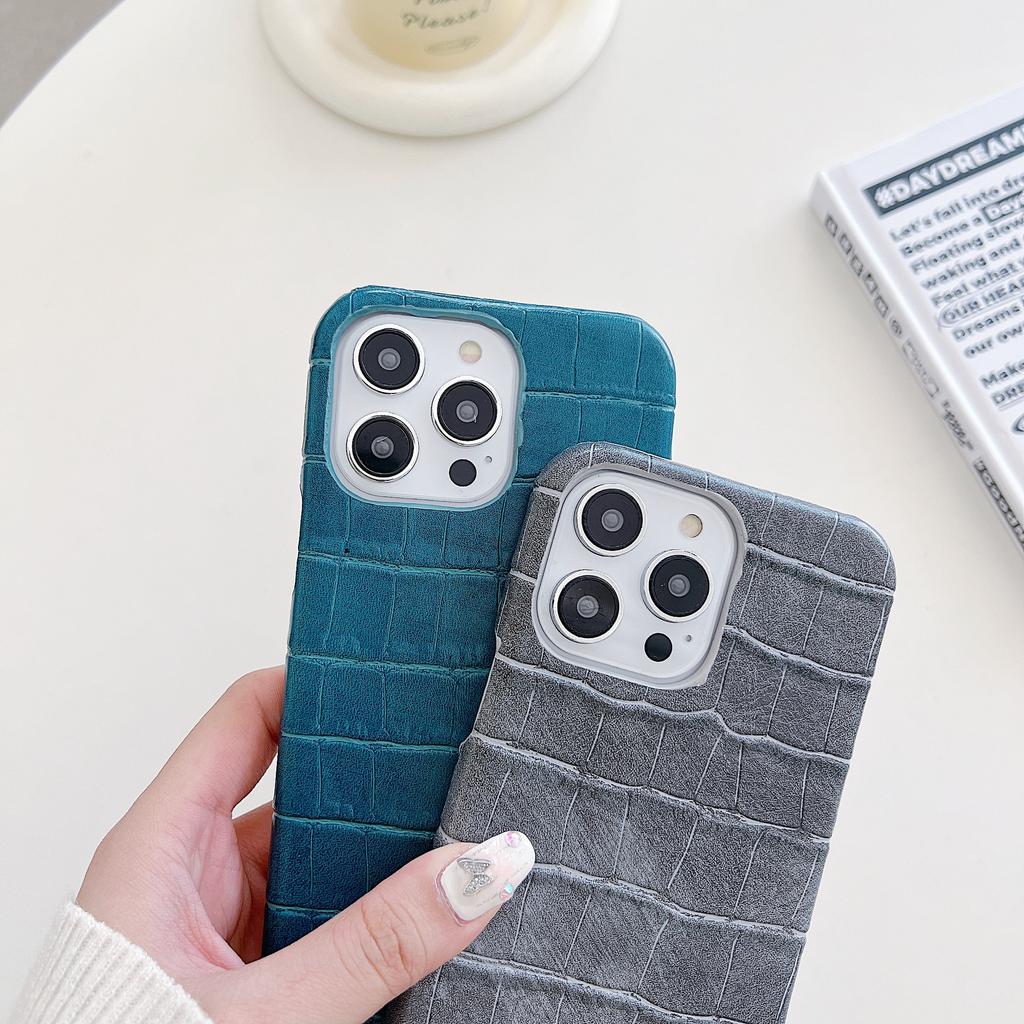 Alligator pattern 16/15/17 Apple phone case 1pro solid color 15promax trendy hand
