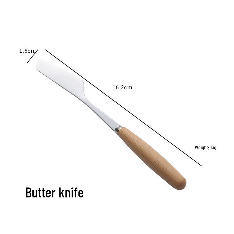 Japanese Wooden Handle Stainless Steel Cutlery Set - Knife, Fork, Spoon for Western Cuisine