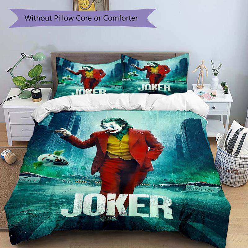 Cityscape Chaos Joker Print 3Pcs Bedding Setduvet Cover With 2 Bedropillowcase Home Birthday Gift