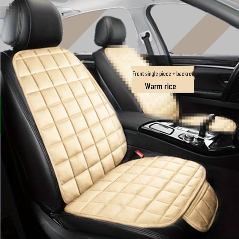 Universal Non-Slip Crystal Velvet Car Seat Cushion with Backrest for All Seasons