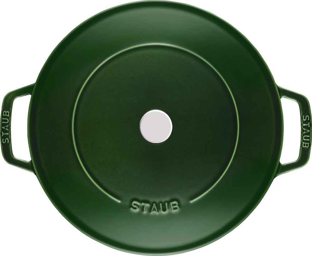 staub Saute Pan Basil Green Two Hand Cast Enamel Pot Shallow Sukiyaki Compatible with IH Japanese Blaiser "Blazer 24cm" [Authorized Product] 40511-479
