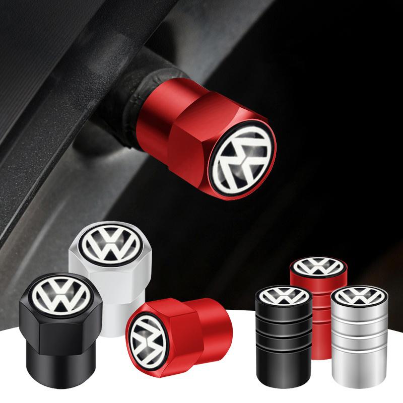 For VW 4Pcs Car Tire Valve caps Car Sticker for VW Volkswagen Passat Golf Polo Touran Accessories YHBE-V487 EM1