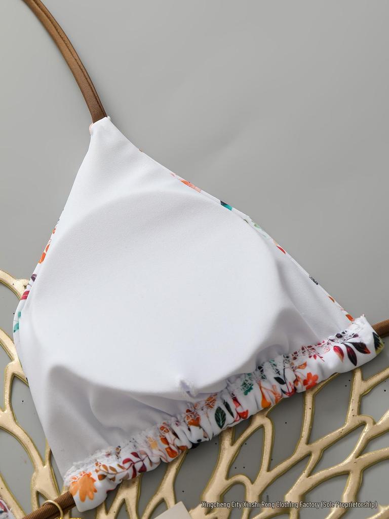 2026 Sexy Rückenfreier String mit Schlitz und Print Bikini Badeanzug