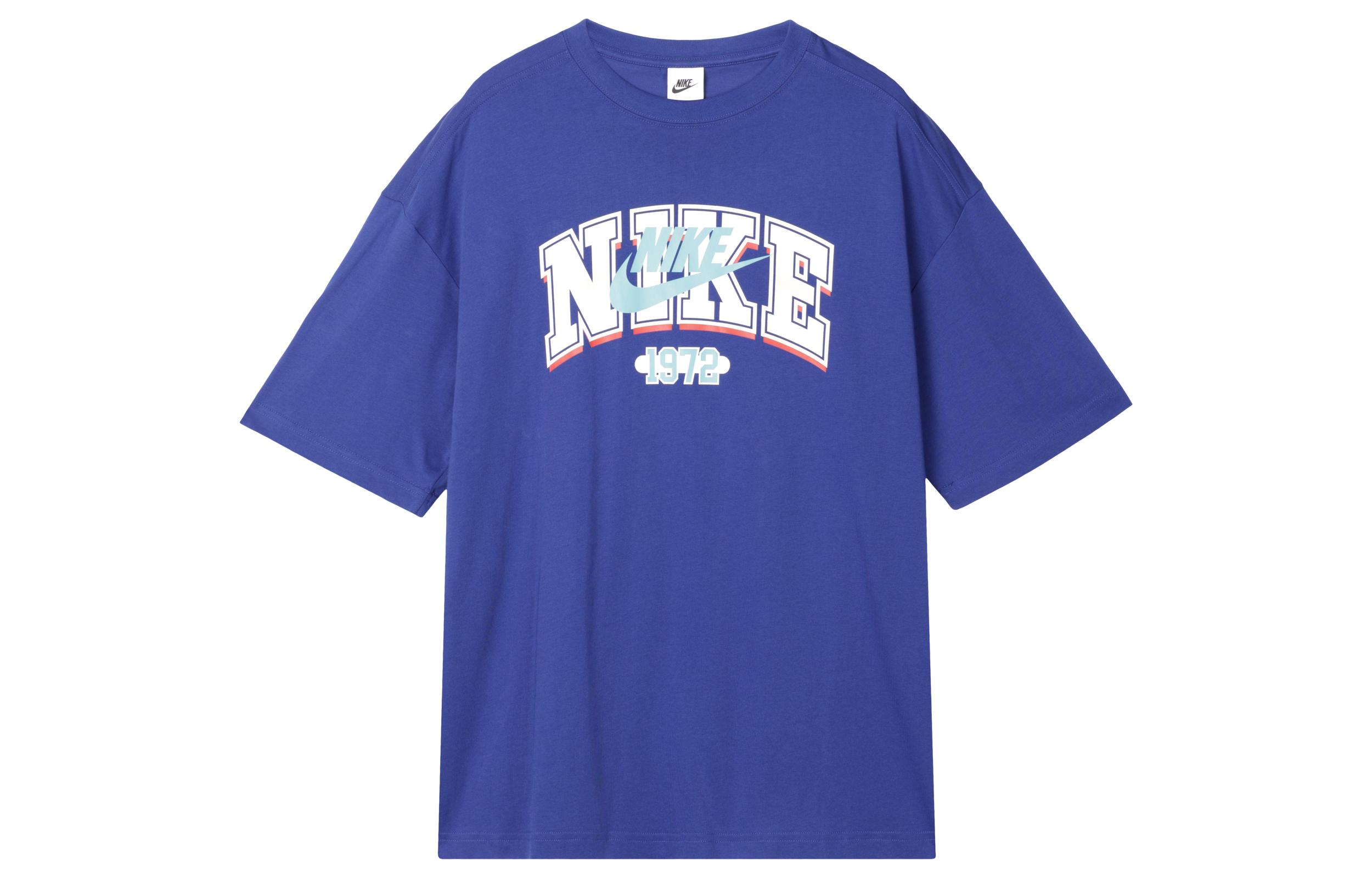 

Nike Drop Shoulder Sleeve T Shirt Women s Fitness Blue FQ7011-431 L