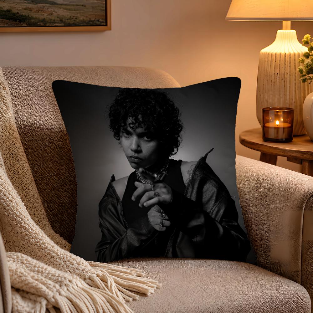 HIPHOP Singer KKwn RNB Pillow Case Soft Plush Cushion Cover Double Print and Invisible Zipper for Sofa Home Car Use