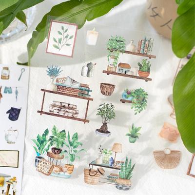 10Sheets/bag PET Washi Paper Dual Material Sticker Summer Vacation Sunny Beach Sticker Hand Account Collage DIY Decoration