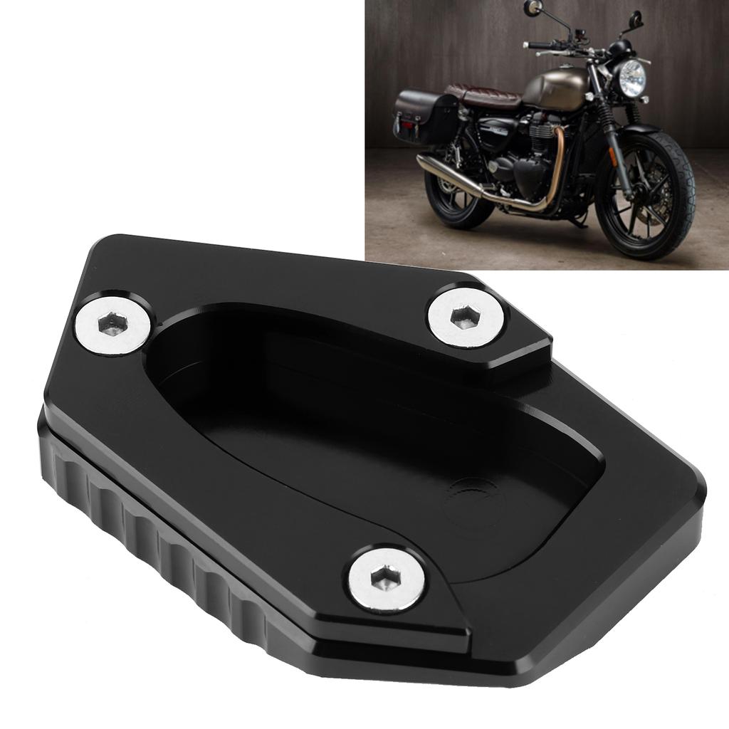 Motorcycle Kickstand Holder Side Stand Plate Extension Pad Fit for STREET TWIN 16‑19
