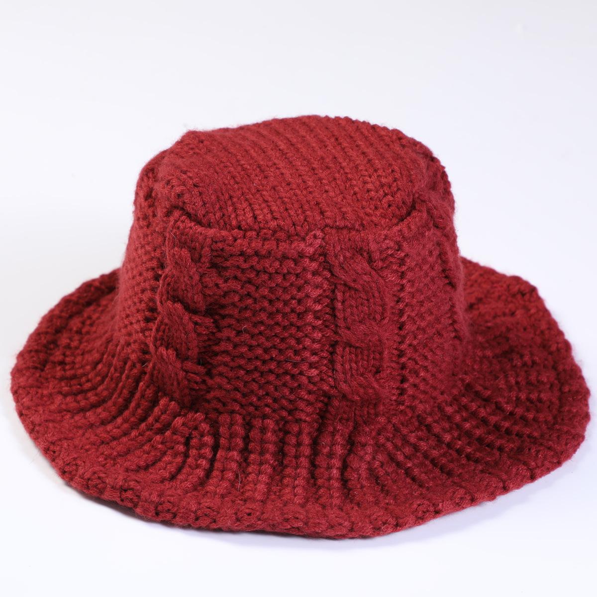 Женская осенне-зимняя шерстяная шляпа-горшок — фото 15