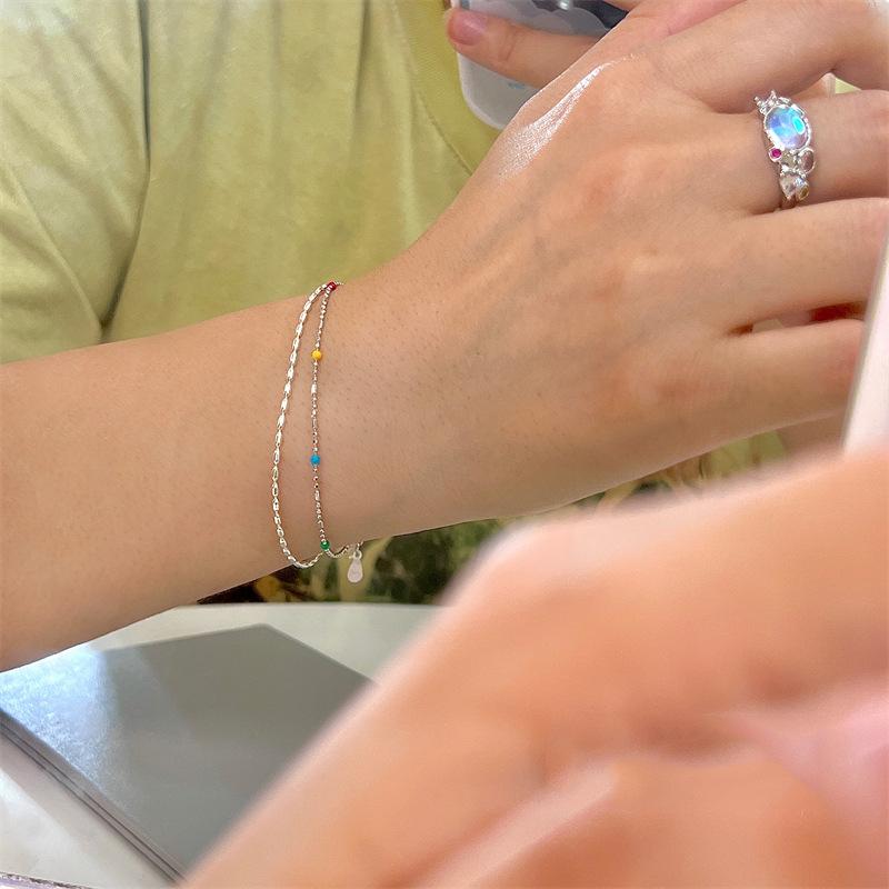 New 925 Silver Color Bracelet Simple Style Charm Bracelet Set Elegant Jewelry Gift for Women Birthday Party