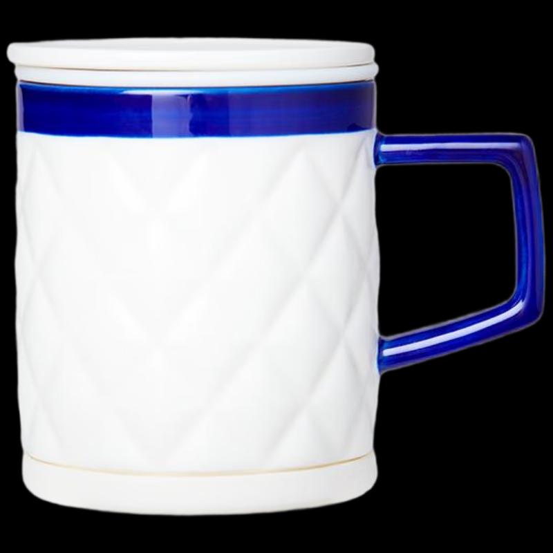 Gonghe Jingpin Diamond Grid Enamel Tea Infuser Mug