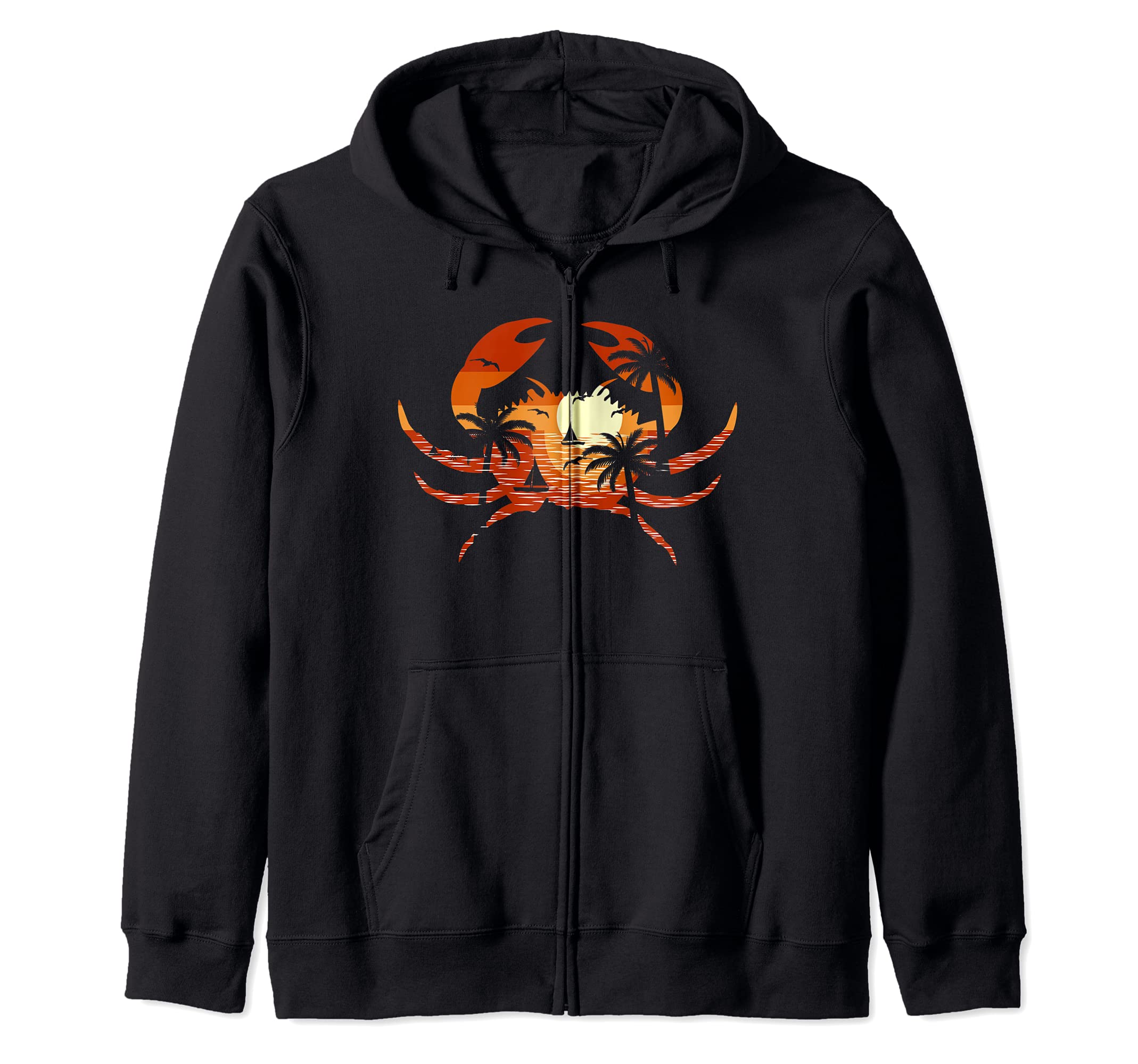 

Crab Beach Gift Florida Hunting Crab Travel Souvenir Zip Hoodie