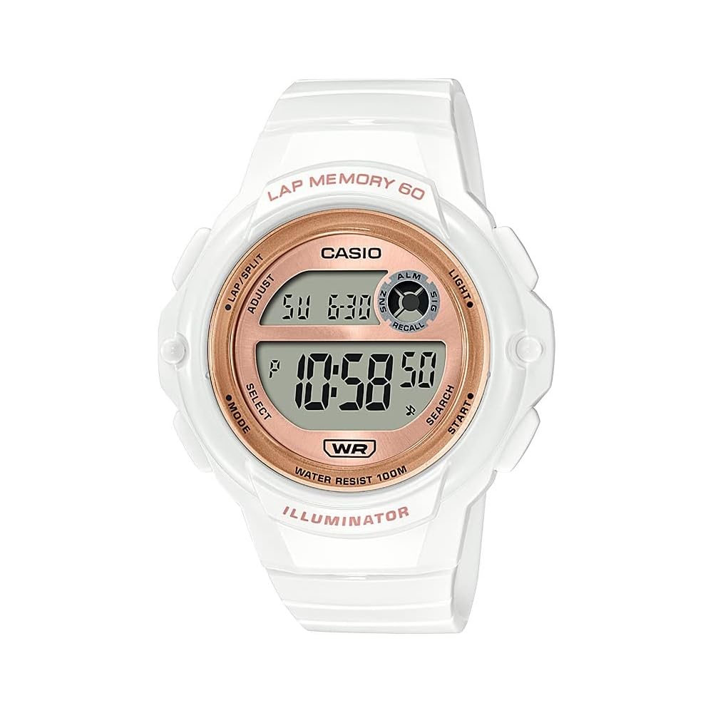 Casio Illuminator LWS-1200H Women's Digital Sports Watch 5-Year Battery 60 Lap Memory White