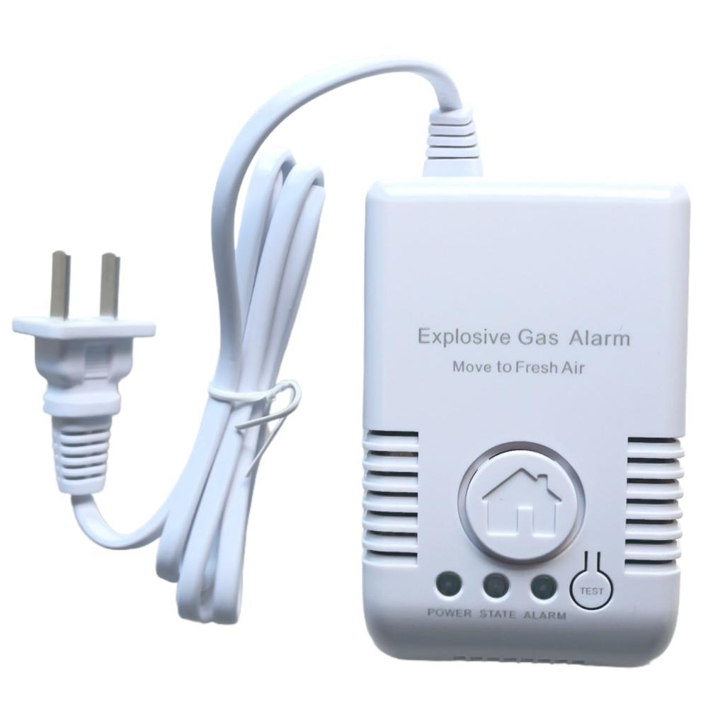 EU/US Plug Gas Leak Alarm Detector with DN15 Copper Valve | Natural Gas LPG Methane Sensor with Auto Shut Off