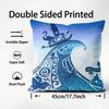 Light Blue Ocean Ripple Cushion Cover Soft & Easy-Wash Pillow Case – Versatile For Couch, Bed, Travel And Office