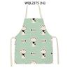 1Pcs Cat Graphic Printed Home Kitchen Apron Linen Sleeveless Antifouling Kids Bib Chef Cooking Baking Apron Home Cleaning Tools