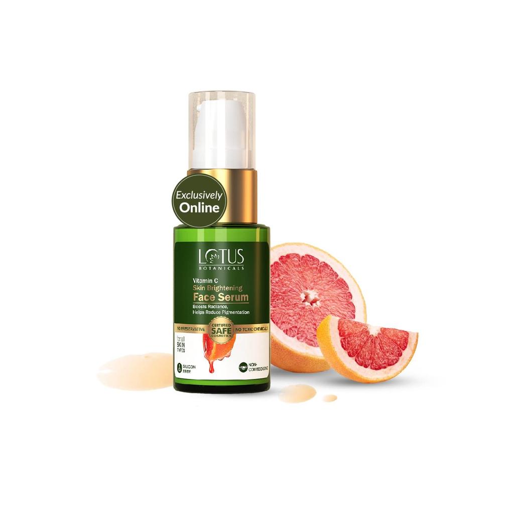 Lotus Botanicals Skin Brightening Face Serum | 100x Vitamin C | Recovers and Repairs Dull Skin | Silicon & Chemical Free | All Skin Types | For Wom