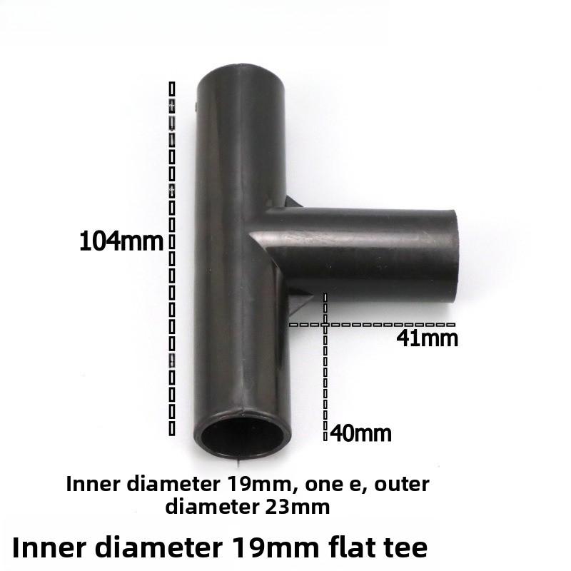 1 ks Černý konektor trubky DIY police Stan Pevný konektor Montážní díly Vnitřní průměr 8/12/16/19 mm ABS plast T-kus Čtyřcestný koleno Rovné spojení