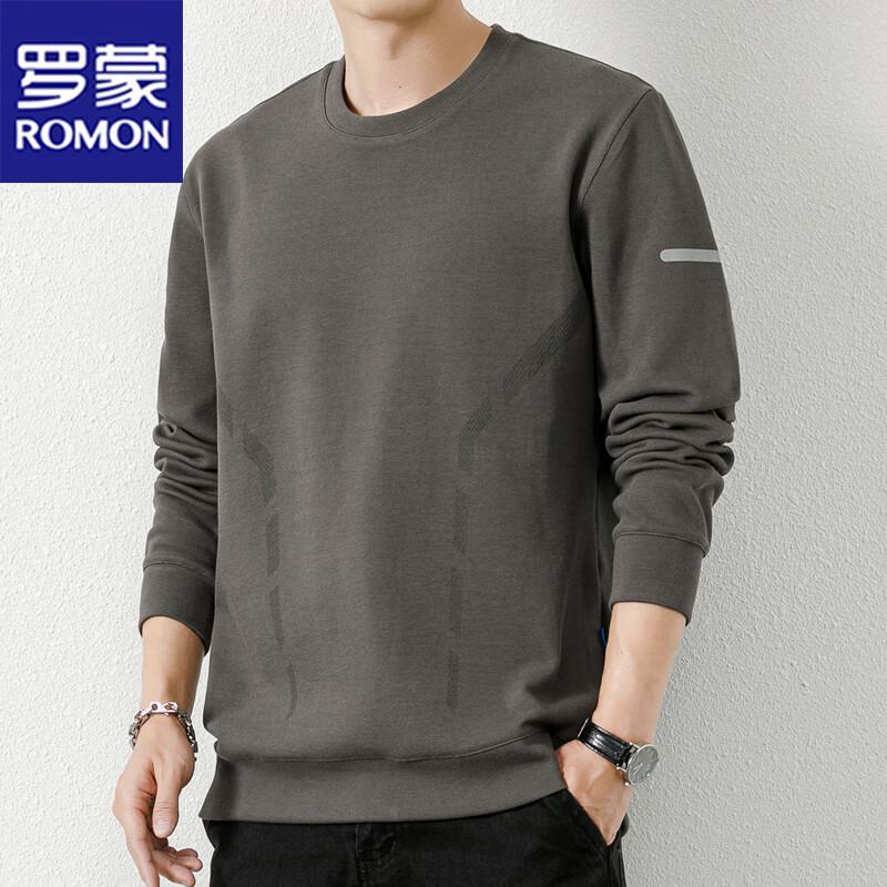 ROMON Men's Business Casual Round Neck Pullover Sweatshirt