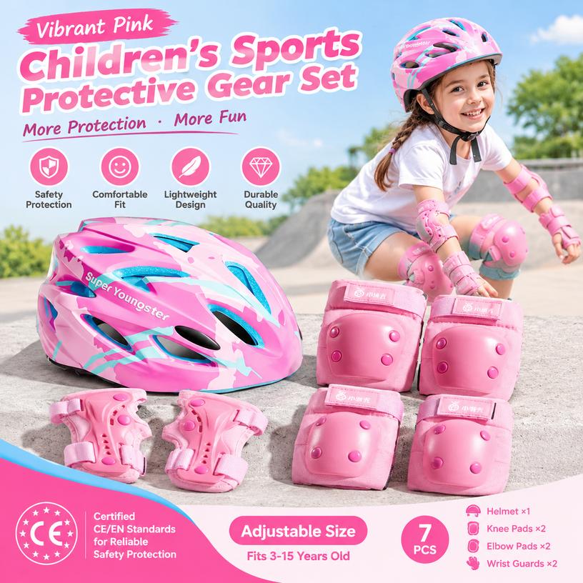 Children's Sports Protective Gear Set with Helmet and Pads