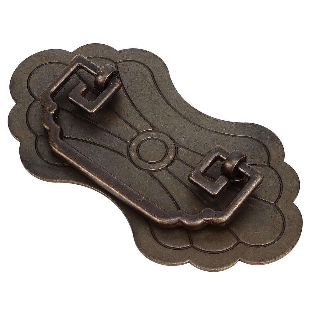 Starožitná zásuvková úchytka 12,8x7cm Květy bohatství Retro čínský styl Mosaz Vintage zásuvkové úchytky s