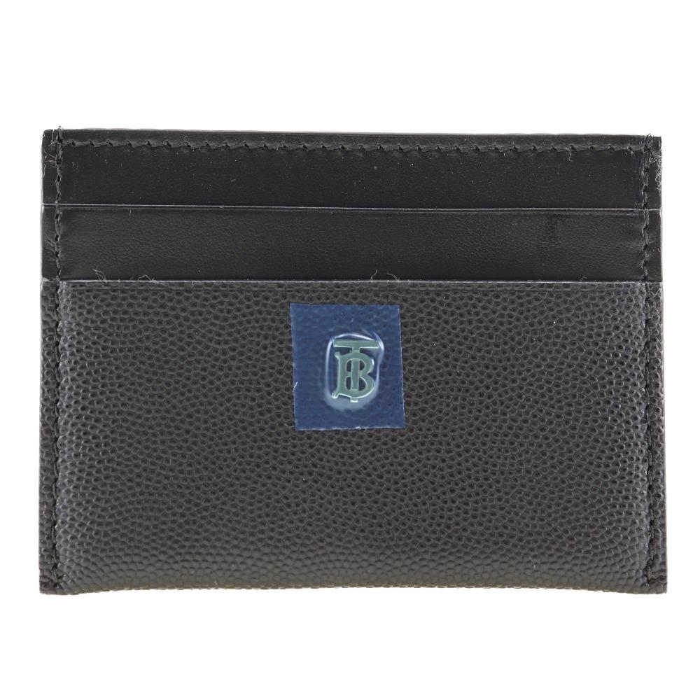 

BURBERRY TB logo Card Case 8020719 thomas burberry black leather mens Used