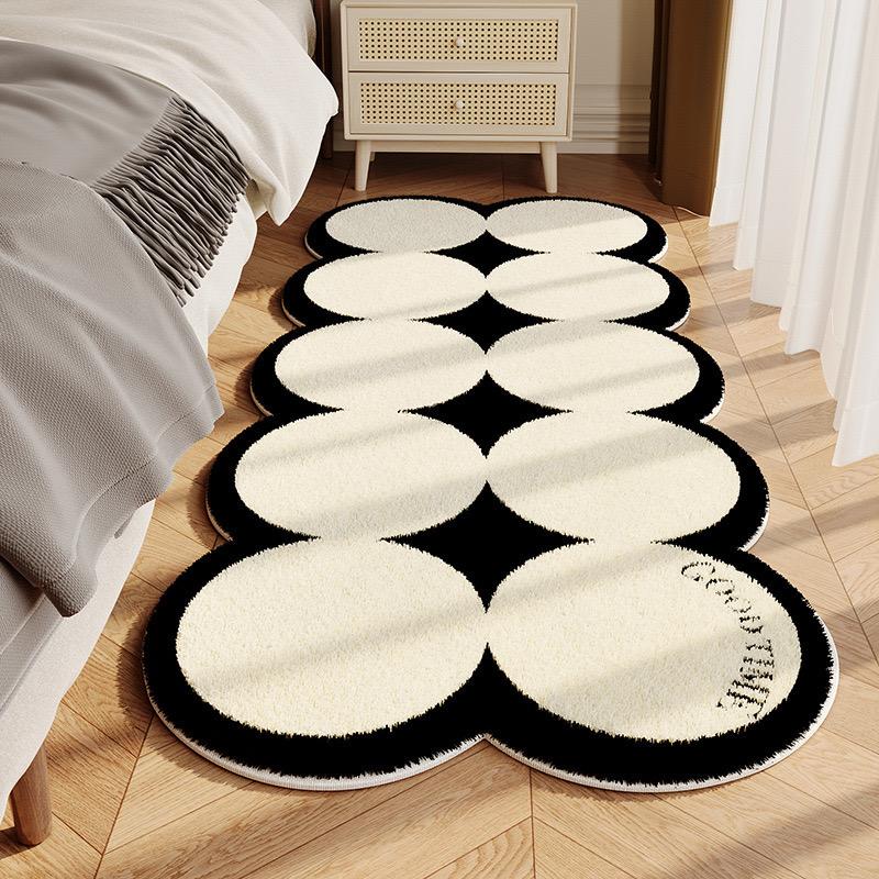 Cream style imitation cashmere shaped bedroom carpet insulation warm bedroom bed blanket Easy care carpet home decor