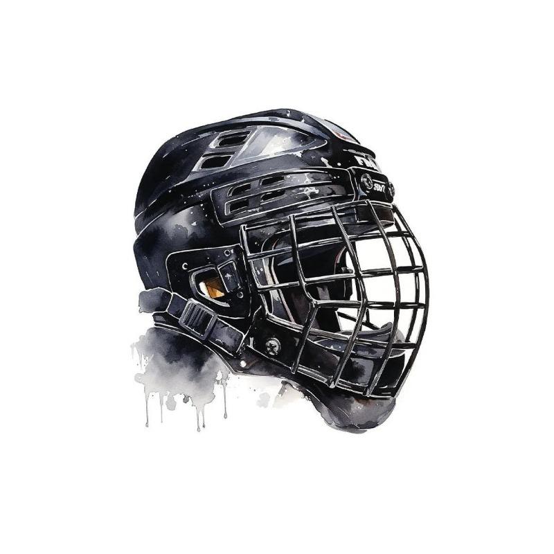 Black White Ice Hockey Helmet Minimalism Sports Quote Posters and Prints Canvas Printing Wall Art Picture for Living Room Decor