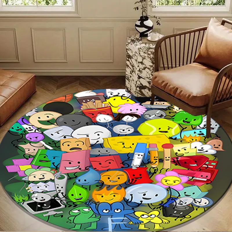 Colorful Dream Island Collage Round Rug for Livingroom,Bedroom, Palyroom, Chair Rug, Area rug, Circle Carpet, Large Size Fan Christmas gift