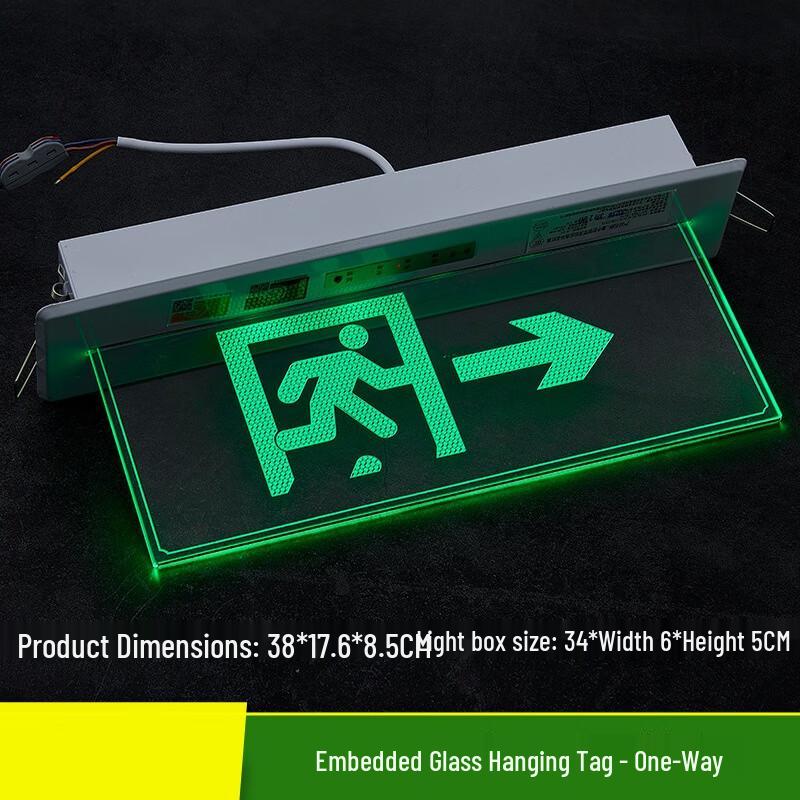 Recessed Glass Emergency Exit Sign