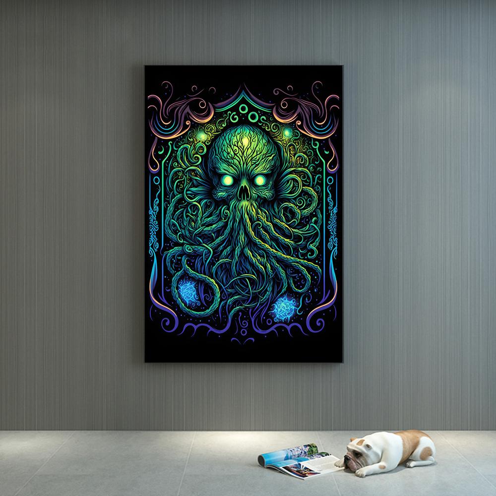 Abstract Cthulhu Mythology Diablo Prints Poster Canvas Painting Modern Wall Art Pictures for Living Room Bedroom Home Decoration