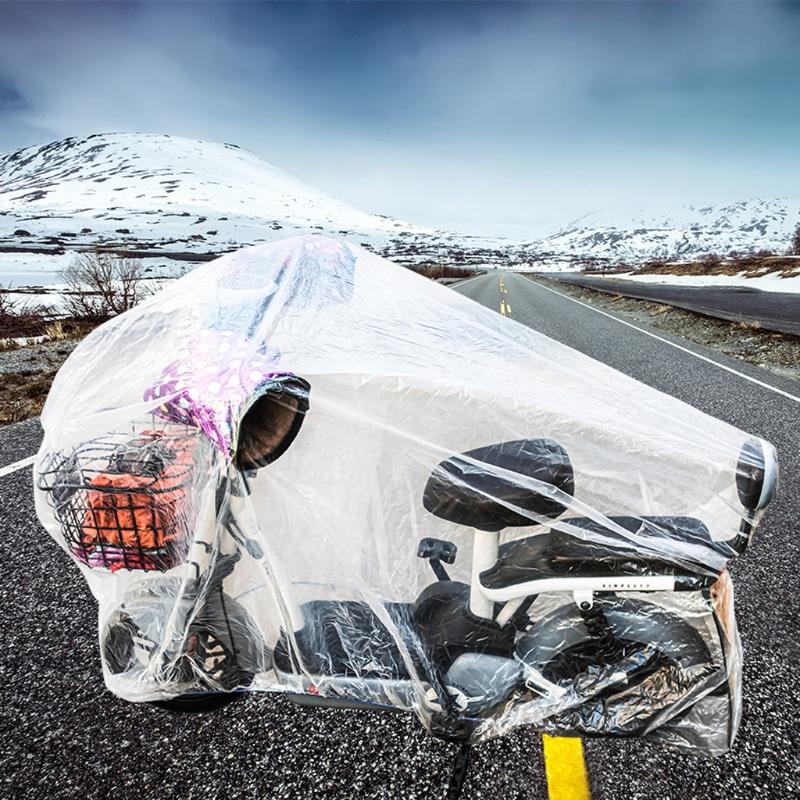 Motorcycle Cover Disposable Transparent Protector Covers All Season Outdoor Waterproof Bike Scooter Rain Dustproof Cover